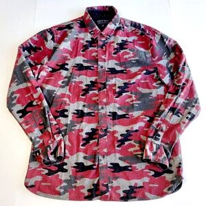 NWOT American Rag Shirt — Mens Large — Red Camo Button Up Long Sleeve Cotton